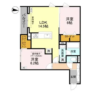 アルカサル【202号室】の間取り