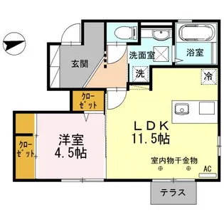 シャトー・ボンジュール【1階】の間取り