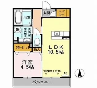ラフィネ千木【3階】の間取り