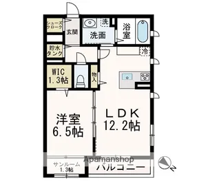 JARDIN(ジャルダン)涌波【201号室】の間取り