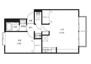 エスポワール壱番館【203号室】の間取り