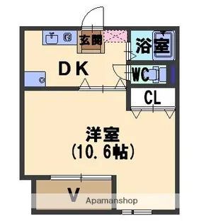 ドリームハウス城南【107号室】の間取り