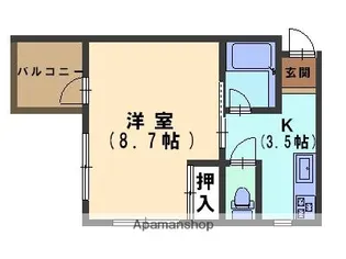 サンヒルズ赤坂【203号室】の間取り