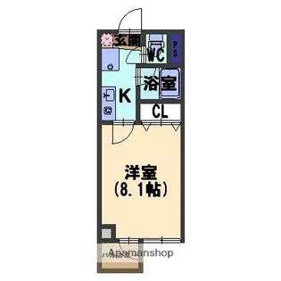 サンハイム涌波【208号室】の間取り