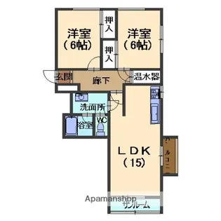 リバブル涌波1【301号室】の間取り