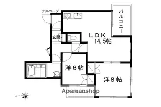 山梨県甲府市和田町【マンション】の間取り