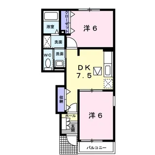ジェルメ中澤A【1階】の間取り