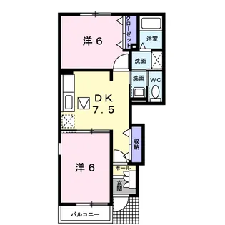ジェルメ中澤A【1階】の間取り