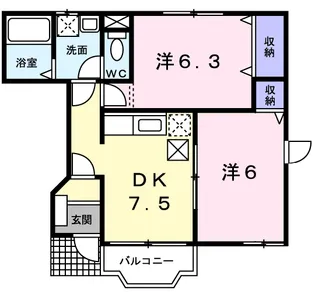 アメニティーガーデンA【1階】の間取り