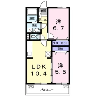 クリスタル・ハウスB【3階】の間取り
