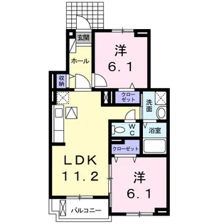 ランドセット カワダ Ⅲ【1階】の間取り