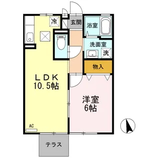 ディアコート ⅤⅥ【1階】の間取り