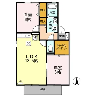 エスポワール サワ ABCD【1階】の間取り