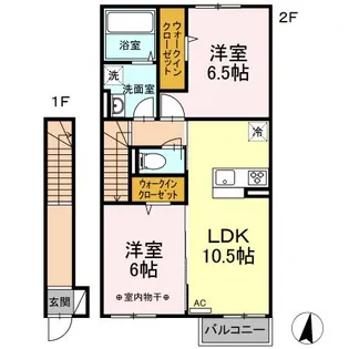 アムール フェール A棟【2階】の間取り