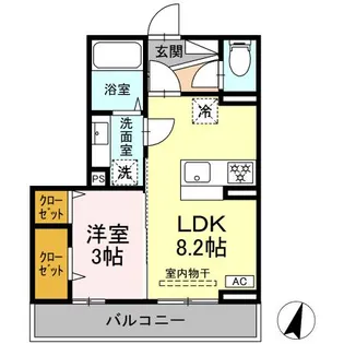 ヴィラクレストVI【2階】の間取り
