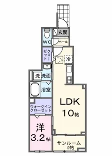 ヒカルサ甲府国母 イースト【1階】の間取り