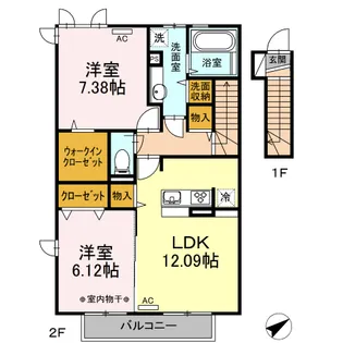 トゥインクル【205号室】の間取り