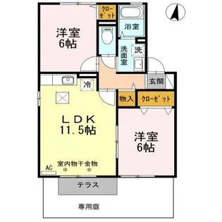 サニーハウス上今井 AB【1階】の間取り