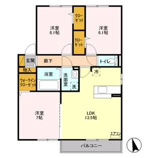 コンフォート山脈(やまなみ)【2階】の間取り