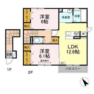 MONTEE AMOUR(モンティーアモー)【2階】の間取り