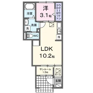 南プス・レジデンス【1階】の間取り