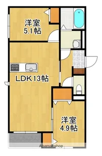 山梨県甲府市向町【アパート】の間取り