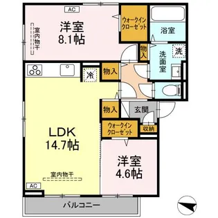 (仮称)DーROOM竜王新町【2階】の間取り