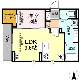 (仮称)DーROOM中央市成島PJ【3階】の間取り