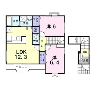 サクセスポート【2階】の間取り