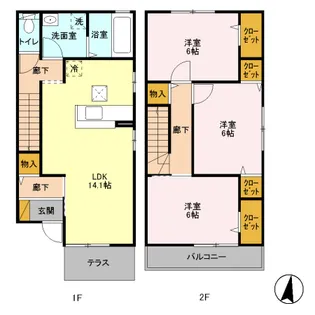 パレス ボナール211 A【102号室】の間取り