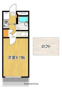 かしの木甲府【205号室】の間取り