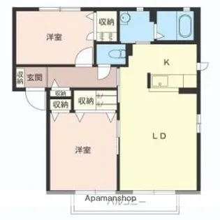 グランシード大間B棟【102号室】の間取り