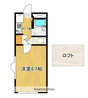 かしの木甲府【101号号室】の間取り