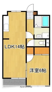 ハピネス国母【402号号室】の間取り