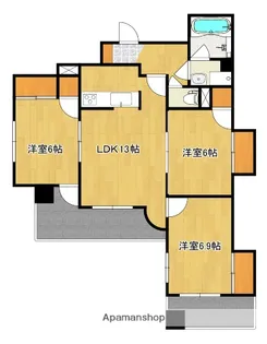 タワーレジデンス甲府中央【10-A号号室】の間取り