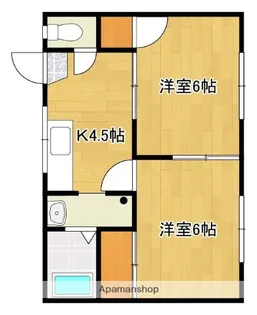 ハイツひろよし(昭和)【202号号室】の間取り