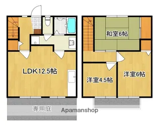 山梨県甲府市国母4丁目【テラスハウス】の間取り