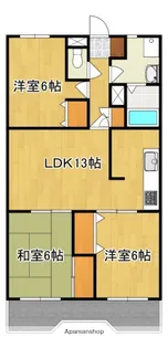 ヴェルドール甲府【105号号室】の間取り