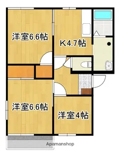 フレグランス山田A棟【102号号室】の間取り