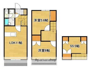 甲府テラスハウス6号館【103号号室】の間取り
