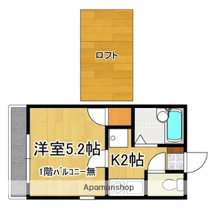 パレス朝気【102号号室】の間取り