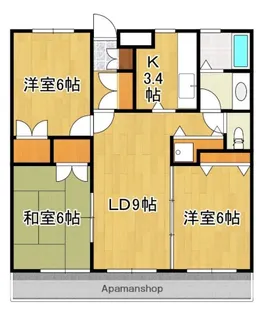 レジデンス桂B棟【105号号室】の間取り