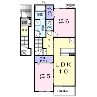 プロムナード デ レイヴA【2階】の間取り