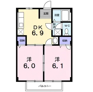 アクティブ乙黒【2階】の間取り