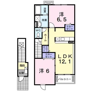 ダイヤモンドフラット Ⅰ【2階】の間取り