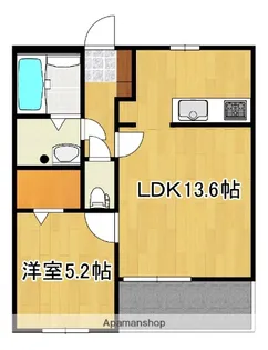 クレールコート常永 A【203号号室】の間取り