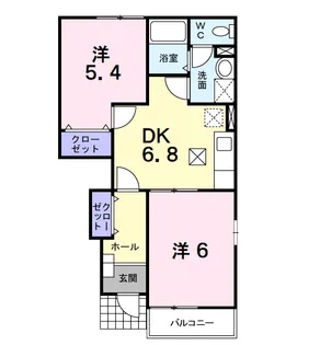 ツインフィオーレB【1階】の間取り