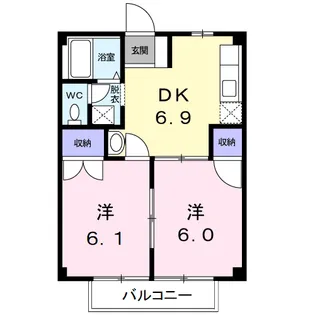 コーポサンヒルA【2階】の間取り