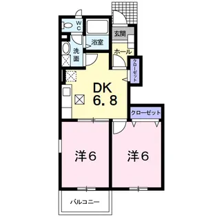 ビッグ・スカイA【103号室】の間取り