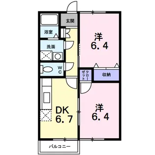 ピュアハイツ白鳳Ⅱ【1階】の間取り